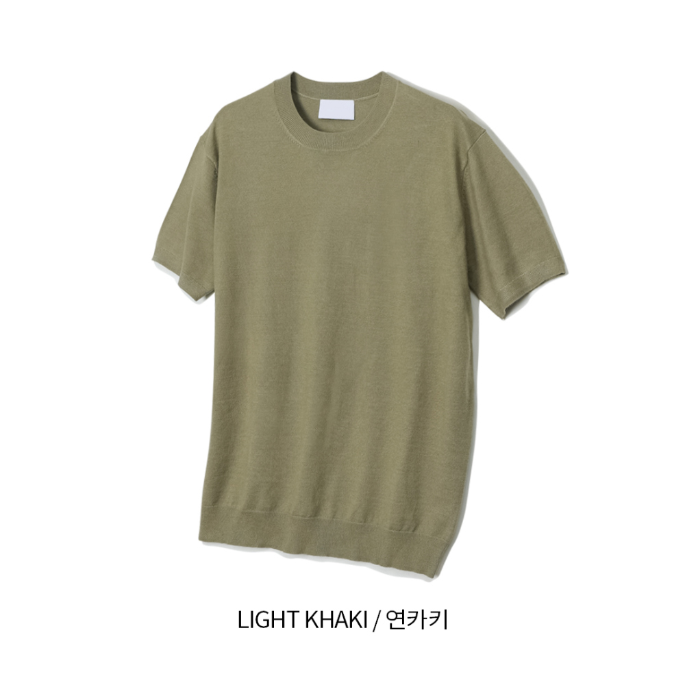 반팔 티셔츠 카키 색상 이미지-S1L46