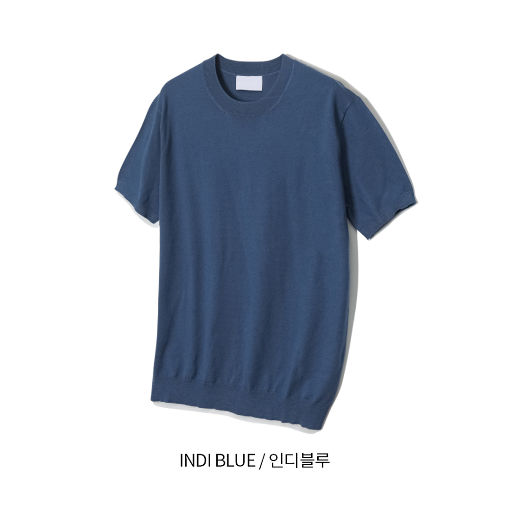 반팔 티셔츠 네이비블루 색상 이미지-S1L47
